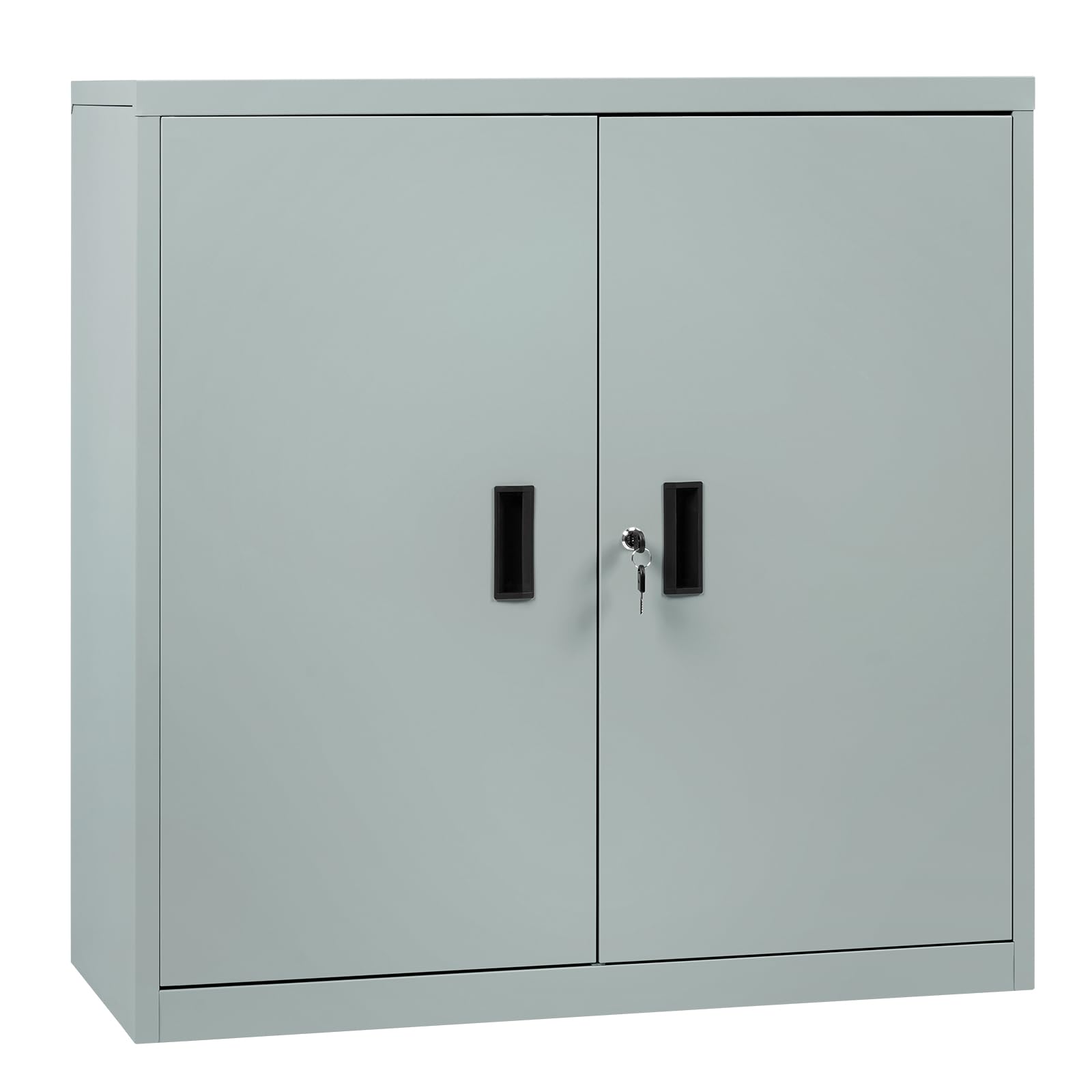 WOLTU Aktenschrank abschließbar, Ordnerschrank mit höhenverstellbarem Einlegboden, Metallschrank mit Schloss, Büroschrank Lagerschrank Mehrzweckschrank,B90xH92xT40 cm,
