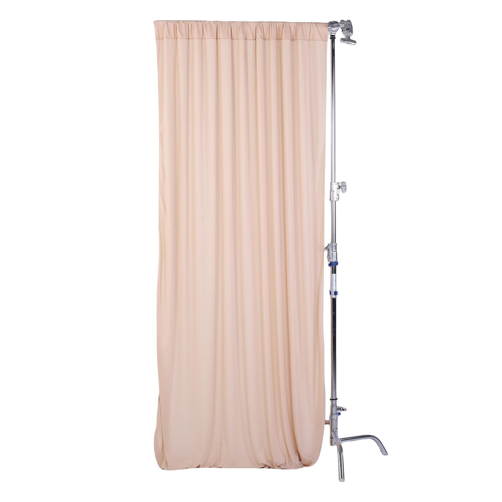 Srliya Tissu de Toile de Fond Champagne élégant, Rideaux de Fond de Mariage en Mousseline de Polyester 5x10 Pieds, Décorations de Cabine Photo