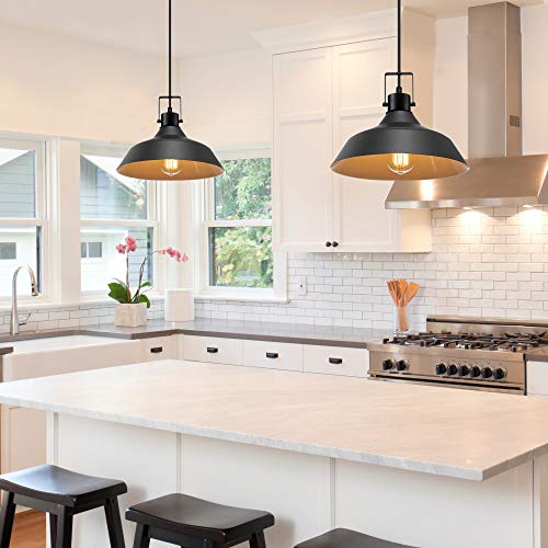 Globe Electric 44476 1-Light Outdoor Indoor Pendant Lighting, Matte Black, Textured Socket, Outdoor Lighting Modern, Outdoor Light Fixture, Porch Light, Kitchen Island, Pendant Light Fixture #TOP4