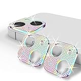 CamLabs [2 Pack] Bling Camera Lens Protector for iPhone 13 6'1' & iPhone 13 Mini 5.4'- Diamond Glitter iPhone 13 Camera Lens Cover - Bonus Microfiber iPhone Cleaning Sticker - Colorful Diamond