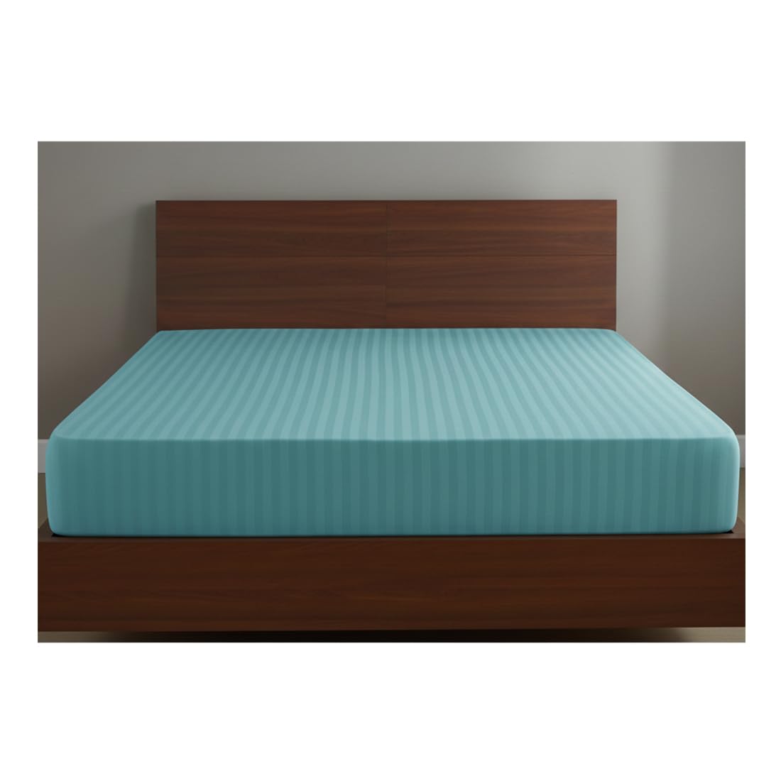 Luxury T250 Satin Stripe 100% Cotton Fitted Sheet โ Deep 30cm Box, Soft Breathable Hotel-Style Bed Sheet, Premium Durable Cotton Bedding