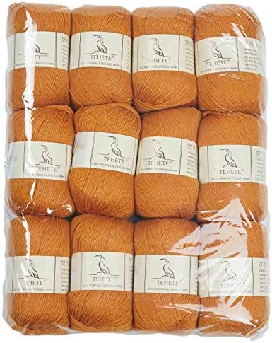 TEHETE Merino Wool Yarn for Knitting and Crochet 35% Merino Blended Yarn, 3ply 50g Ball 250m, Soft -Grey