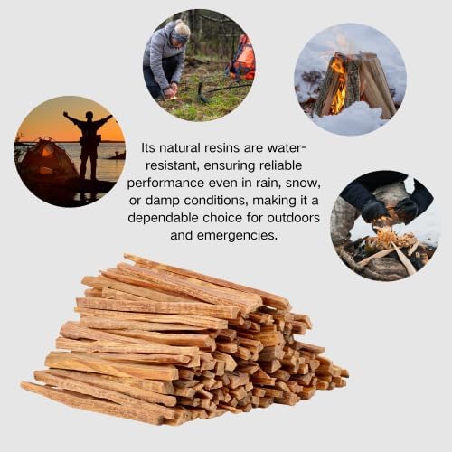 40 Lbs Fatwood Fire Starter Sticks, 100% Natural Pine Kindling Wood, Pine Firewood Firestarter for Campfire, Stove, Fireplace, Bonfires, Grill, Long-Lasting, Quick Ignition (40 LBS)