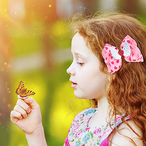 Vanproo 10 Pieces Valentine Hair Bow Double Layer Red Pink Heart Hair Bows Clips Ribbon Bowknot Headwear Women Girls Hairpin Alligator Clips For Valentine's Day Mother's Day #TOP3