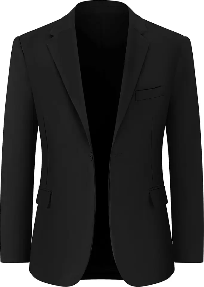 A&J DESIGN Mens One Button Suit Jacket with Lapel Boutonniere Hole Slim Fit Casual Business Sport Coats and Blazers