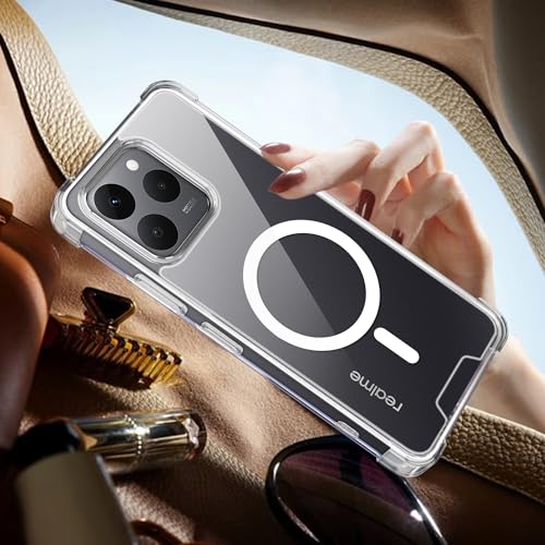 Image of A rtistque Clear Back Cover Case for Realme Narzo 90 / Realme 15T 5G | Compatible with Mag-Safe | Premium Cover | Shockproof TPU Bumper | Slim Protective Design | Poco M8 Back Cover - Transparent
