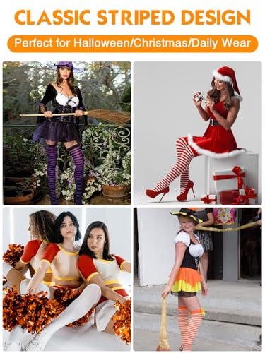 Image of Azue Women Non Slip Thigh High Socks Fashion Tube Stockings above Knee Cosplay Socks