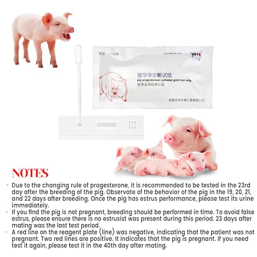 Image of SQUARECIRCLE 10Pcs Pig Pregnancy Tester Strips - Early Pregnancy Diagnosis Tool for Sows - Accurate and Easy-to-Use Pig Pregnancy Test Kit - Ideal for Early Detection, White