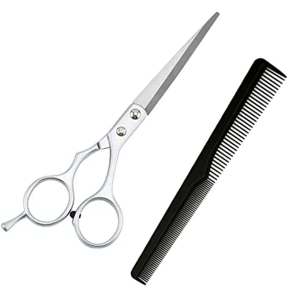 Feelhigh Professional Plastic Salon Barbers Tail Comb with Hair Cutting Scissor Combo Pack Hairdressing Haircut Accessory for Salon and Home-image-43