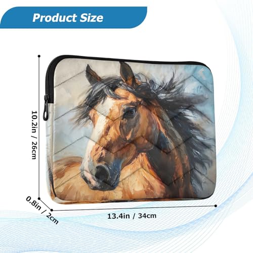 Funda para portátil 13-14 pulgadas impermeable con diseño de caballo miniatura 3