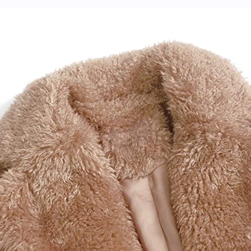 Women Faux Fur Winter Coats Comfort Warm Outerwear Open Front Long Cardigan Overcoat Jacket4