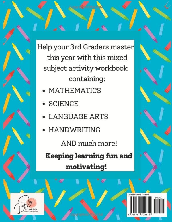 Vista 2 de 3rd Grade mixed workbook for ages 7-9 Vol 1 3rd and 4th grade science workbook, Math textbook, Grammar & Handwriting practice, Homeschool 3rd Grade