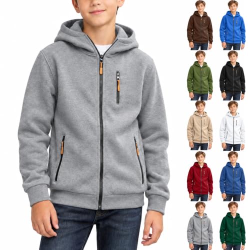 Boys Zip Up Hoodies Lightweight Jacket Kids Hooded Sweatshirt Size 10-12 - image 1