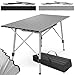 Produktbild MIADOMODO® Campingtisch -Klappbar, Höhenverstellbar, 90x45cm, aus Aluminium, mit Tragetasche, Stauraum, Leicht, Outdoor/Indoor, Schwarz/Silber -Klapptisch, Gartentisch, Falttisch, Alutisch (Silber)