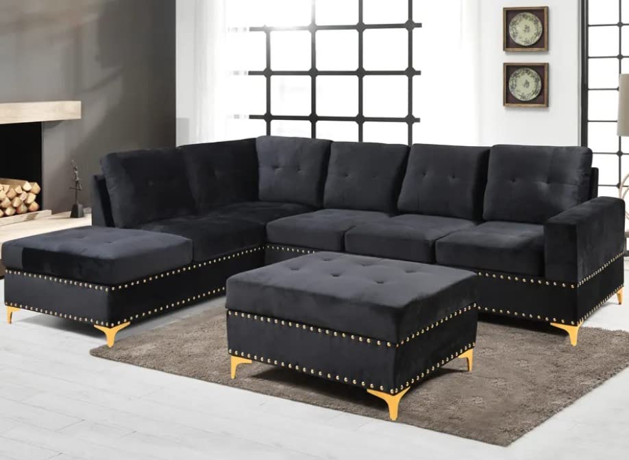 European Simple Design L-type Velvet Sectional Sofa Set Chair With Storage Living Room Sofa Set Soft And Comfortable