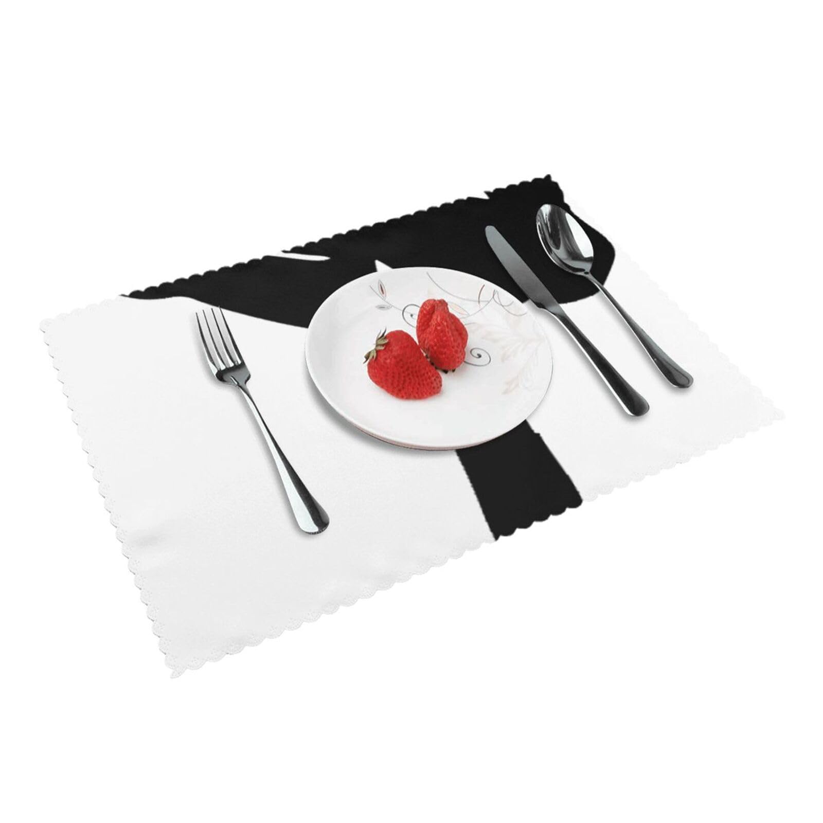 4 PCS Heat Resistant Placemat 45x30 CM, karate-highkick-icon Printed Non-Slip Place Mats for Kitchen Dining Table Indoor Outdoor