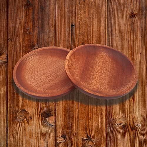 Asunfo Round Ring Dish Wood Jewelry Tray Trinket Key Decorative Holder Organizer For Necklace Bracelet Display Wedding Party Decor Serving Dishes #TOP3