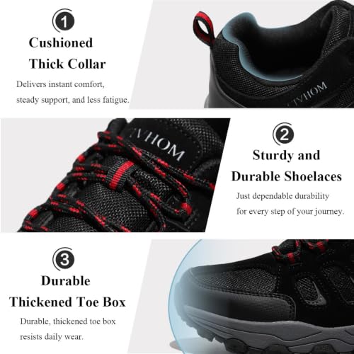 Image of Men's Low Top Slip Resistant Cushioned Hiking Shoes