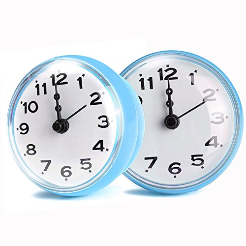 Cisixin Badezimmer wasserdichte Uhr Sucker Küche Bad elektronische Anti-Fog-Wanduhr Uhr