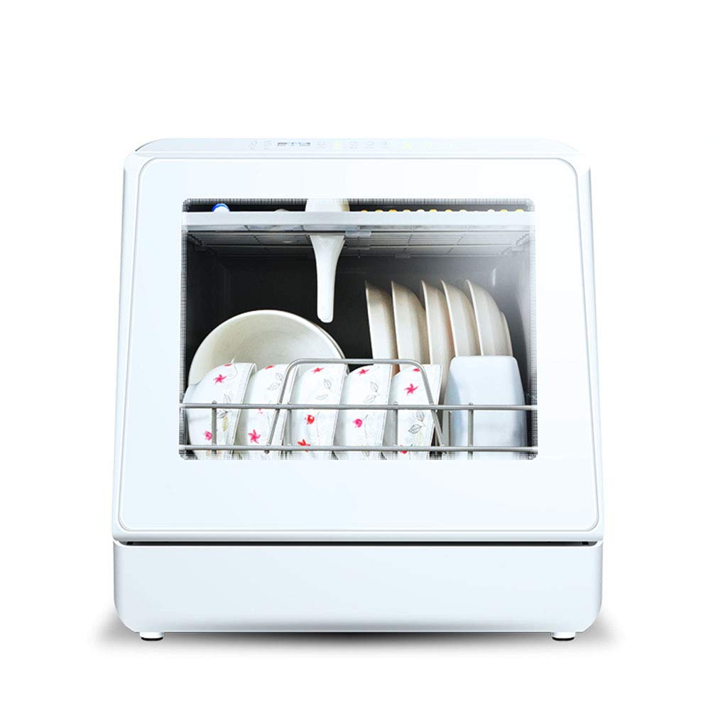 Lave-Vaisselle de Table Lave-Vaisselle Automatique ménager autoportant avec 6 Couverts, Affichage à LED de 5 programmes, Haute température de 75 ℃, 5