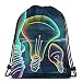Produktbild AOOEDM Kordelzug Rucksack Fantisy Glühbirne Leinwand Bulk Sackpack für Männer Frauen String Sports Gym Bag
