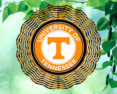 10 Inch Tennessee Football Basketball Sports Hanging Wind Spinner Yard Decor Aluminum Sublimated Garden Art Indoor Outdoor 3D Kinetic 10RWS-287