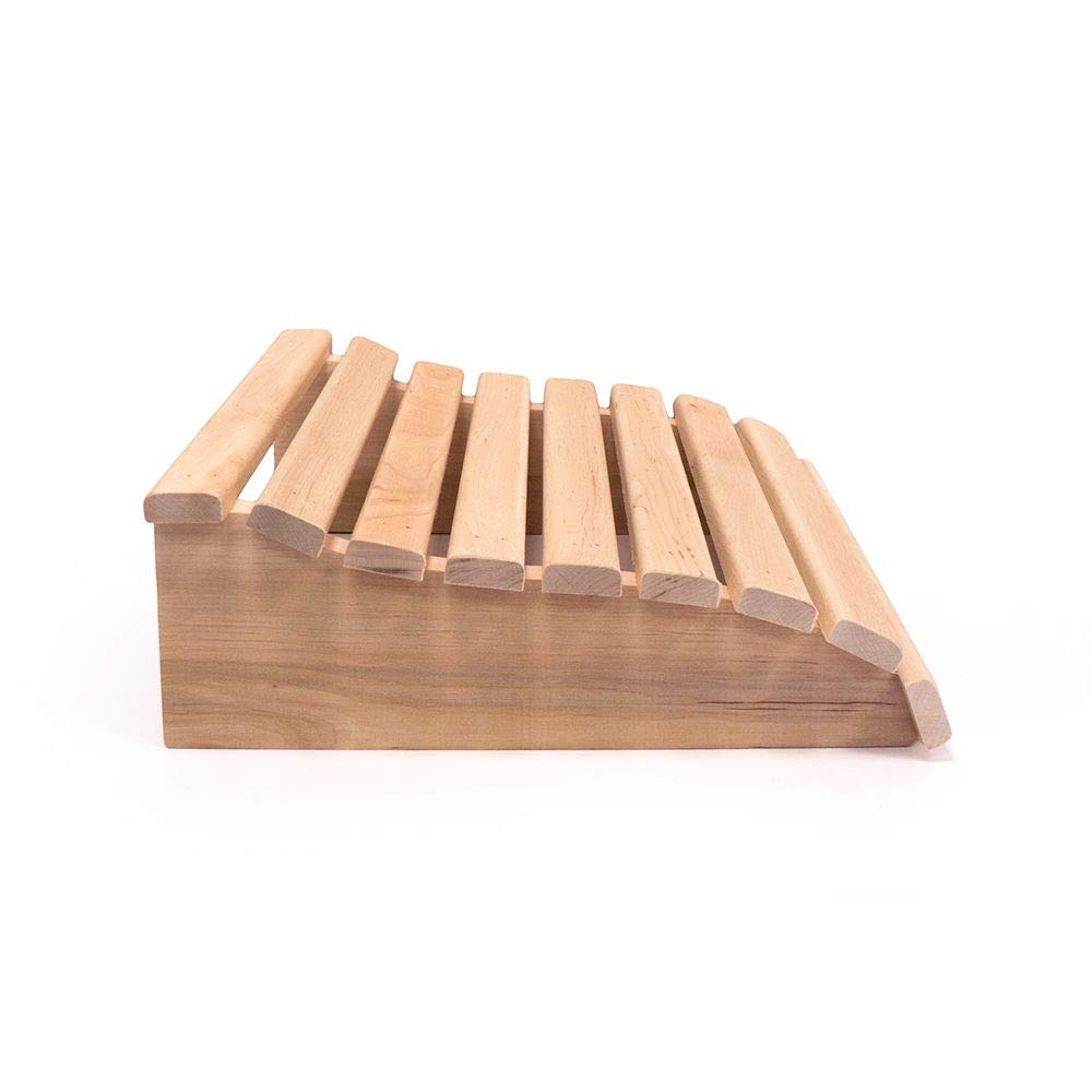 Sentiotec Sauna Kopfstütze Erle 10 x 30 x 29 cm ergonomisches Sauna Holzkissen