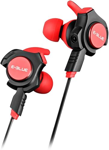 Auriculares de gaming con cable con micrófono desmontable, E-3LUE 0.138in Hifi auricular de juego en la oreja, cancelación de ruido estéreo graves