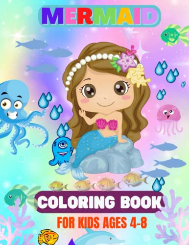 Happy Mermaid Coloring Book for Kids (US Edition):: Over 50 Cute,Unique,Activity and Illustration Coloring Book for Kids Ages 4-8 image 2