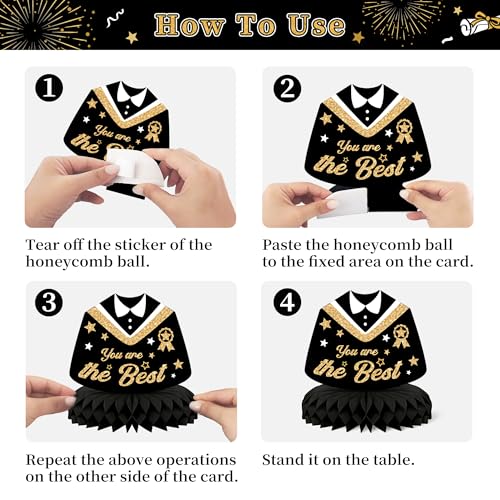 Image of Party Spot！2026 Graduation Party Decorations-Class of 2026 Backdrop,Gold and Black Graduation Party Decoration Set,Congrats Grad Banner,Hanging Swirl & Honeycomb Party Decor for Graduation