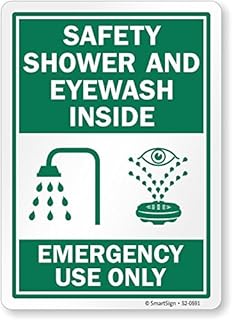 SmartSign “Safety Shower and Eyewash Inside, Emergency Use Only” Sign | 10" x 14" Plastic
