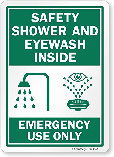 Panneau Safety Shower d'urgence en plastique résistant pour signalisation de douche
