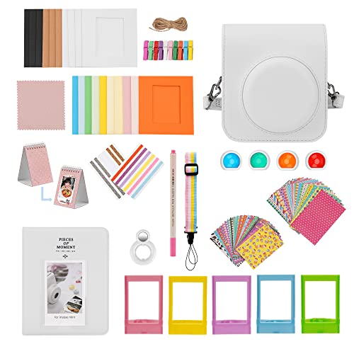 ZUIKAKU15 in 1 Mini 12 Accessories Compatible with Fujifilm Instax Mini 12 Instant Film Camera (White)