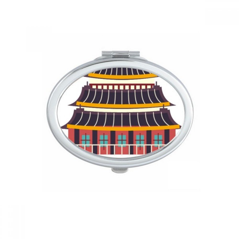 Miroir de poche ovale avec repères de Corée du Sud pour maquillage portable