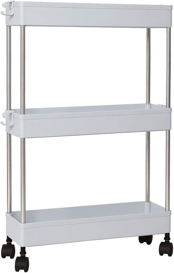 Amazon.com: uxcell 3 Tiers Gap Storage Organizer Rack Shelf with Wheels ...