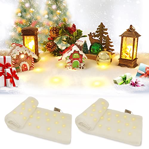 Christmas Snow Blanket Lighted Led Snow Table Runner Village Xmas Fake Snow Decoration Artificial Winter Wonderland Snow Holiday Decor #TOP1