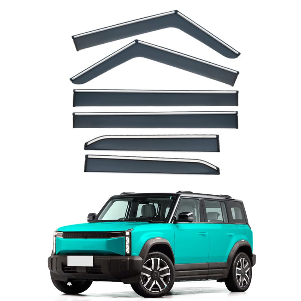 Qoemrhelt 6Pcs 4Pc Set In-Channel Wind Deflectors, For Jaecoo J6 2023-2026 Window Visors Rain Guards Vent Visors Rain & Sun Protection,Car Accessories,