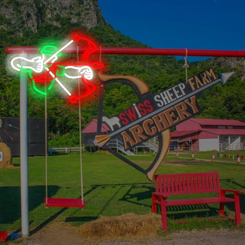 Image of Archery Neon Sign for Sports Fan, Hunting Led Light for Playing Archer Fan, Hunting Decor, Club, Game Room, Wall Decor, Game Sport, Archer Light Up Sign for Man Cave