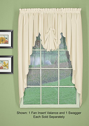 Today's Curtain Cortina Orleans Fan Insert Tambour Scallop Edge, Ecru, 76 cm x 101 cm