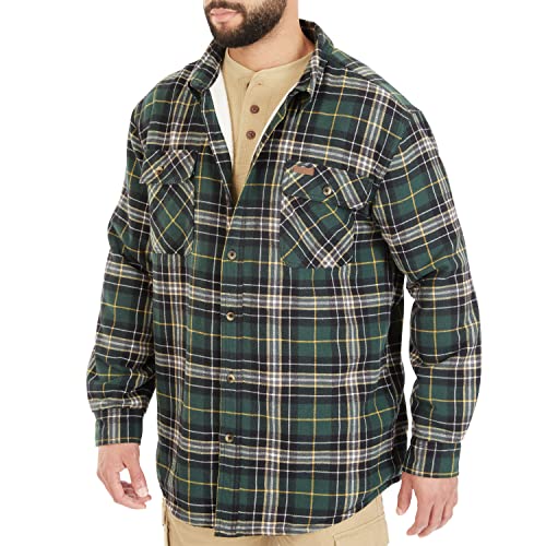 Image of Smith's Workwear Men's Sherpa-lined Cotton Flannel Shirt Jacket