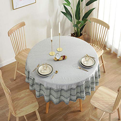 Nappe imperméable gris clair rond 100 cm de table basse