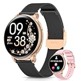 AIMIUVEI Smartwatch Donna, 1,27” HD Orologio Smartwatch con Chiamate, Fisiologia Femminile, 120+ Sport, 24H Cardiofrequenzimetro SpO2, Sonno, Passi, IP68 Smart Watch Fitness Android iOS Nero Oro