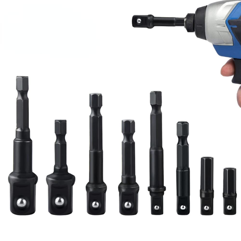 Adattatore per trapano a bussola 1/4'' Prolunga con codolo esagonale per avvitatore a percussione 1/2'' 3/8'' 1/2'' Set di adattatori per punte per trapano a testa quadrata Utensili manuali,C,8pcs