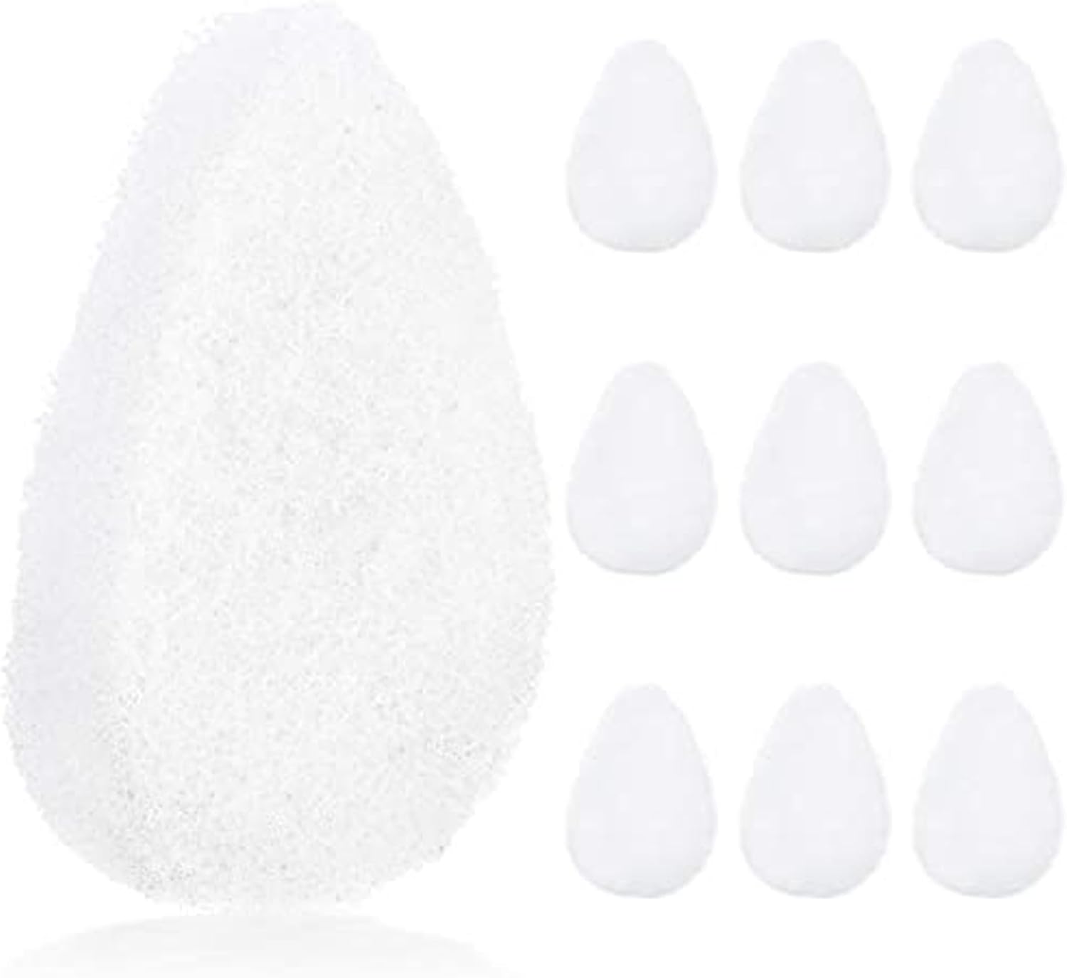 IMPRESA Facial Sponge – Daily Deep Cleansing Face Scrubber – Gentle Exfoliating Pads for Dead Skin Removal – Reusable Face Scrub Pads for Normal to Oily Skin – Pack of 10, White, Regular Puff Style