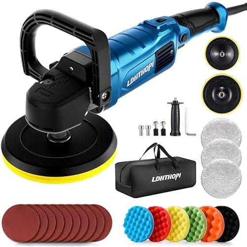 LDHTHOPI Buffer Polisher, 1800W 6 inch/7 inch Rotary Buffer Polisher Waxer, 2026 Upgraded 750-3100RPM Car Buffers and Polishers with 6 Variable Speeds, for Car, Boat, Furniture, Floor