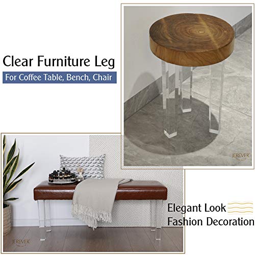 Jerever 16 Inch Acrylic Furniture Legs Set Of 4,Coffee Table,Desk,Bench Replacement Leg Home Diy Projects Modern Clear Decor  thumb #1