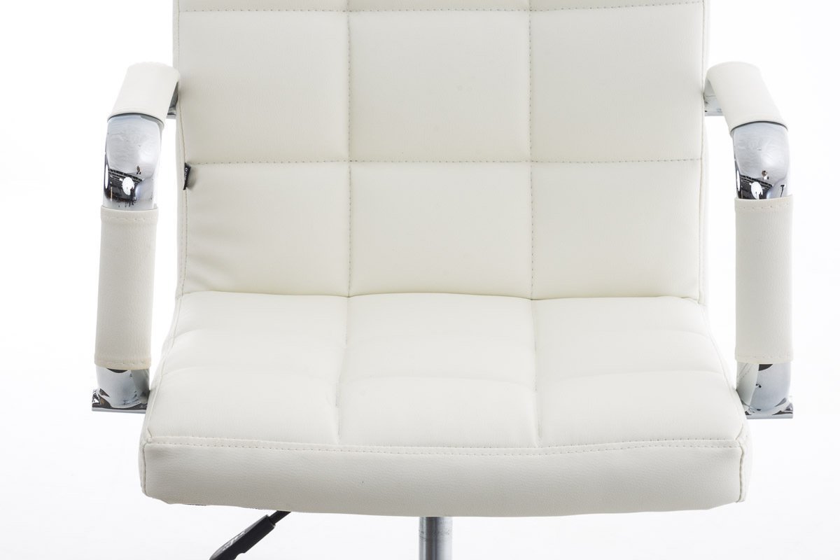 La Silla Española Tenerife Ruedas, Poliéster, Blanco, 59x54x101 cm, reposabrazos, con ruedas, altura ajustable