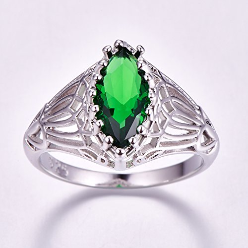 925 Sterling Silver Plated Simulated Blue Topaz Marquise Engagement Ring for Women4