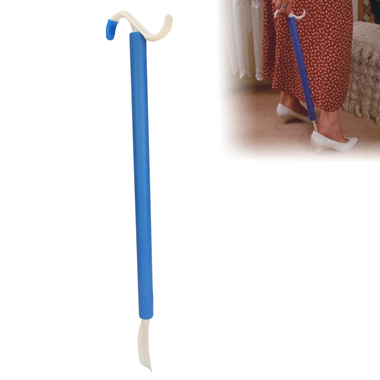 Ayuda de aderezo portátil Kuuleyn, palo ligero, calcetines de plástico ABS Herramienta de bocina de calcetín para calcetines para ancianos para ancianos