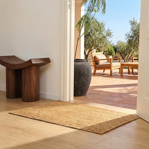 Natural Jute Rug 2x3 for Entryway & Kitchen